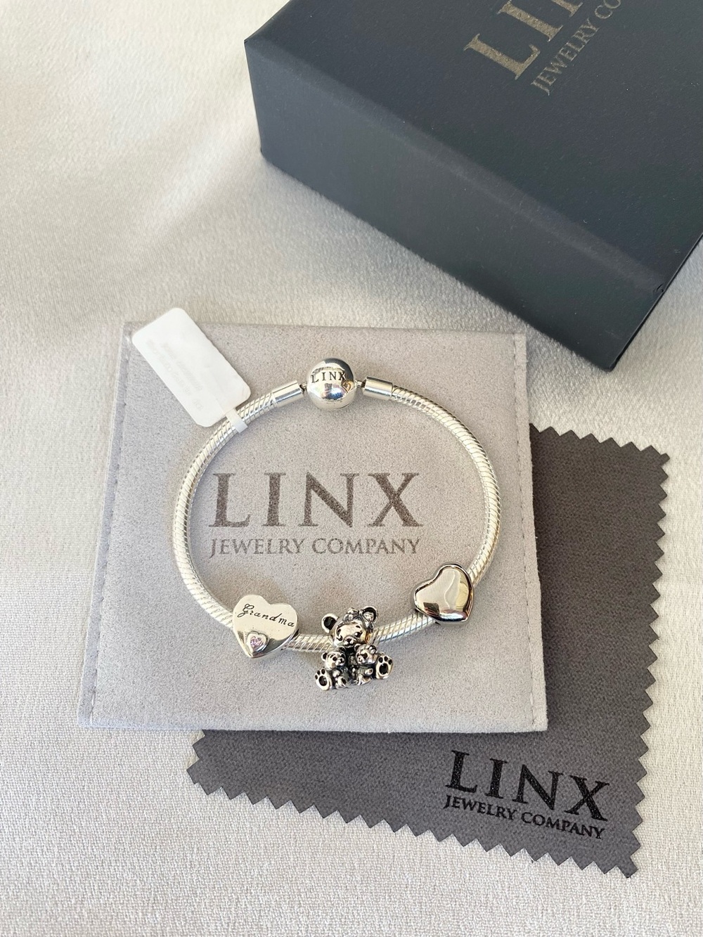 Linx Snake Chain Bracelet with Grandma Themed Charms